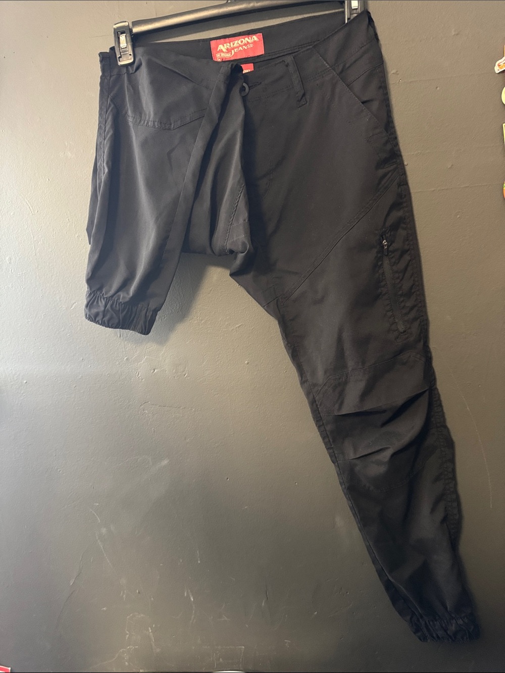 Arizona Jean Company Black Men's Cargo Jogger Pants with Elastic Cuffs
